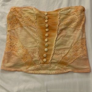 Free People XS sleeveless crop top orange tie die